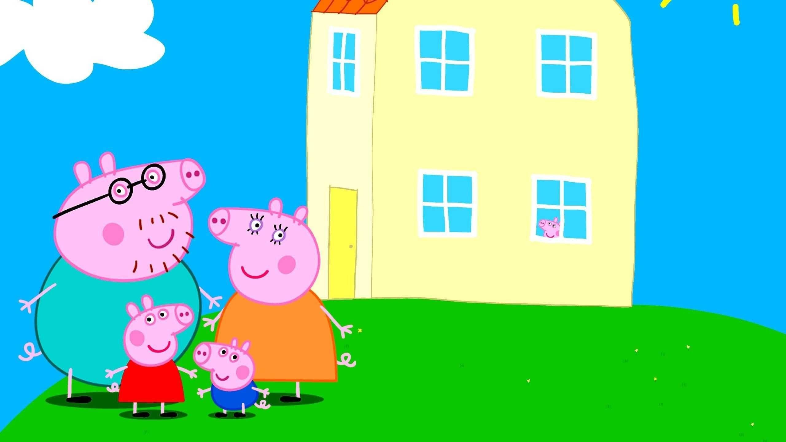 4 пепа. Свинка Пеппа и её семья. Свинка Пеппа её сьмья. Пеппа Пиг дом в мультике.