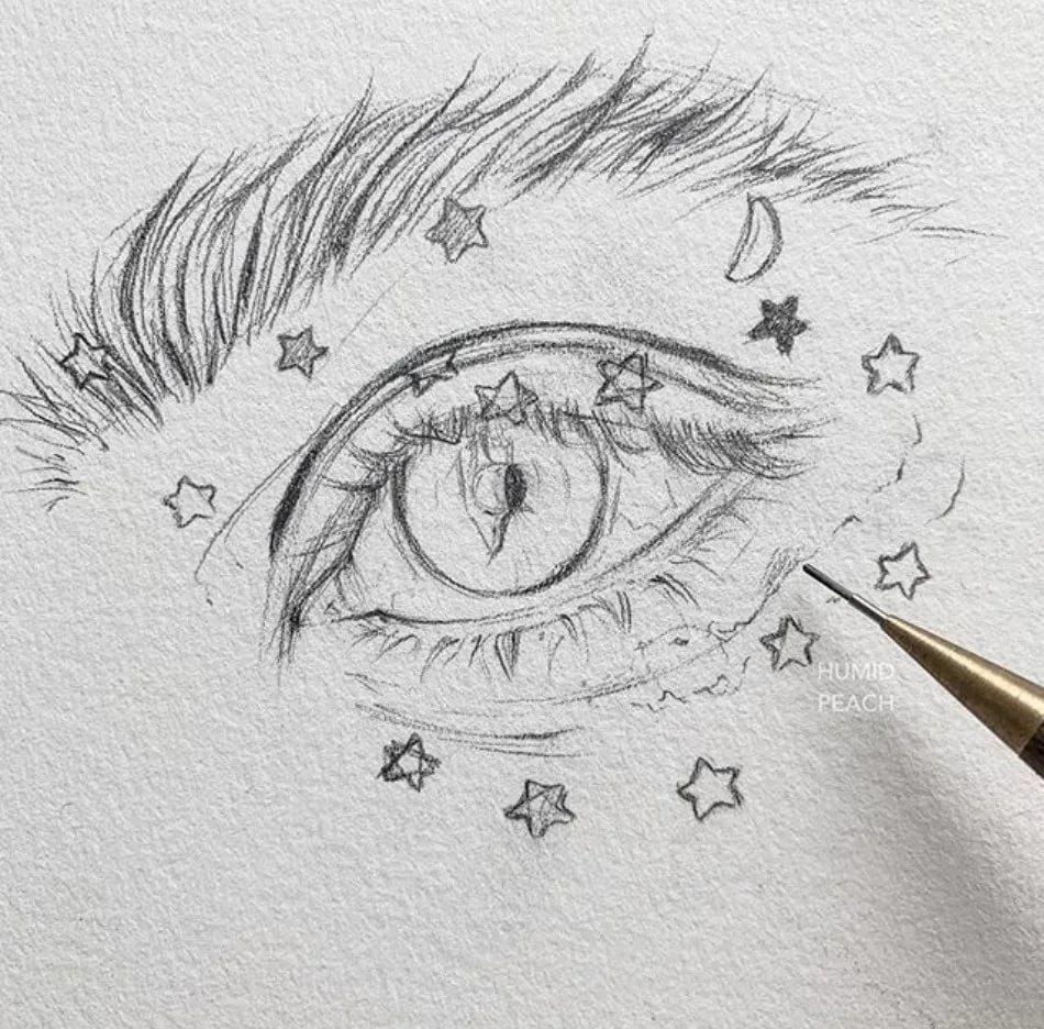 Зарисовки для скетчбука глаза