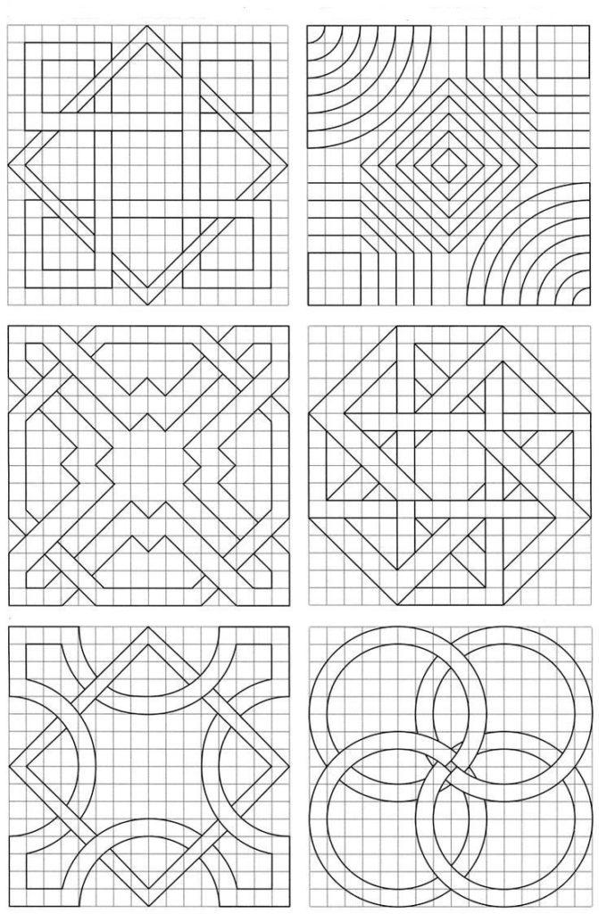 Рисунки по клеточкам в тетради - 290 Легких Рисунков по Клеточкам
