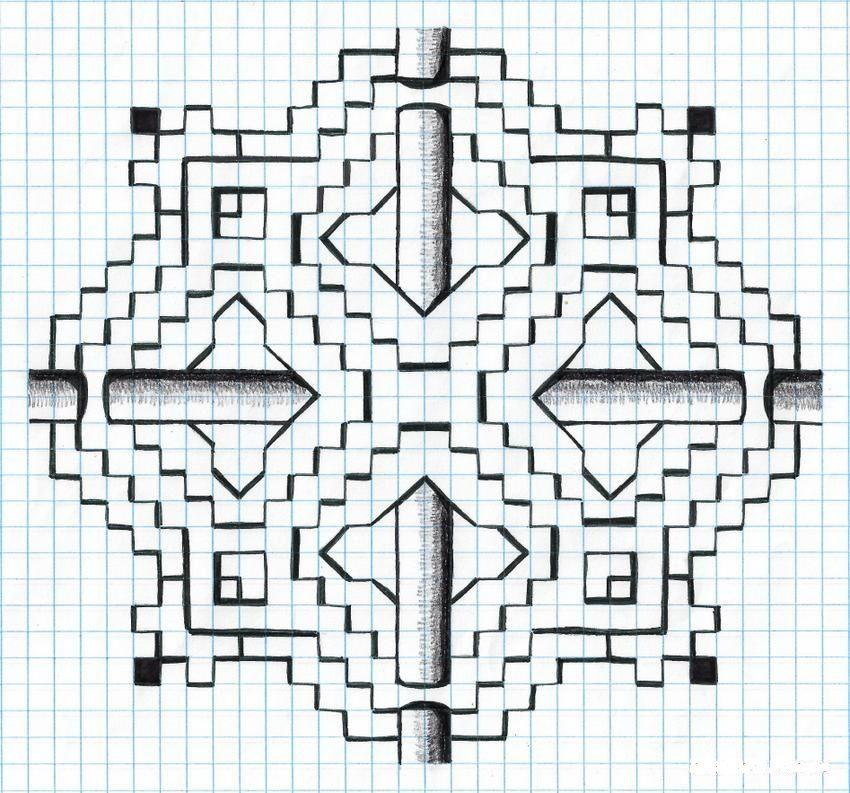 Рисунки по клеточкам в тетради - 290 Легких Рисунков по Клеточкам
